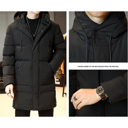 Mäns Lång Kappa Vindtät Polyester Bomull-5