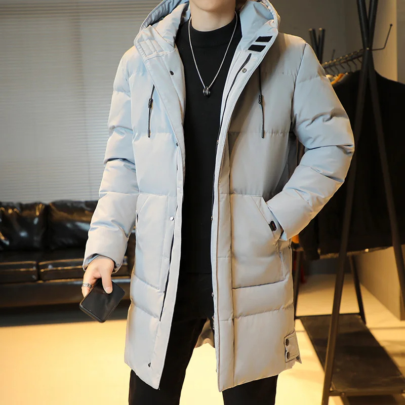 Mäns Lång Kappa Vindtät Polyester Bomull-2