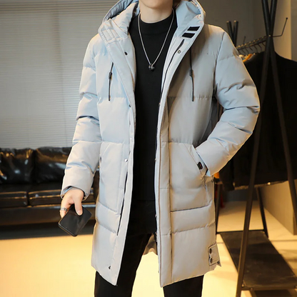 Mäns Lång Kappa Vindtät Polyester Bomull-2