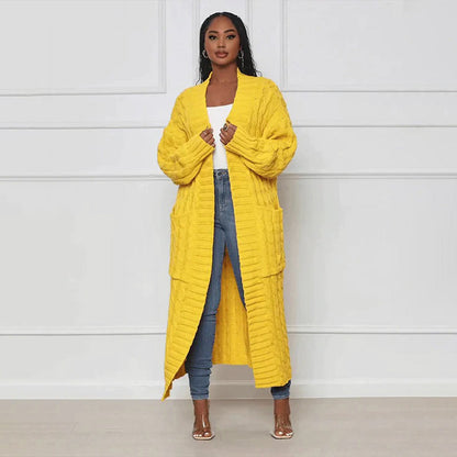 Lång Vinterjacka Dam Mjuk Bomull och Polyester Avslappnad Stil-2