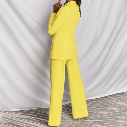 Dam Blazer och Byxensemble Elegant Högkvalitativa Material-4