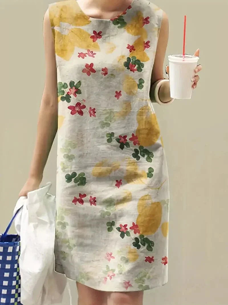 Variant image for Damklänning Stora Blommor Lätt Tyg för Sommarens Eleganta Tillfällen-8