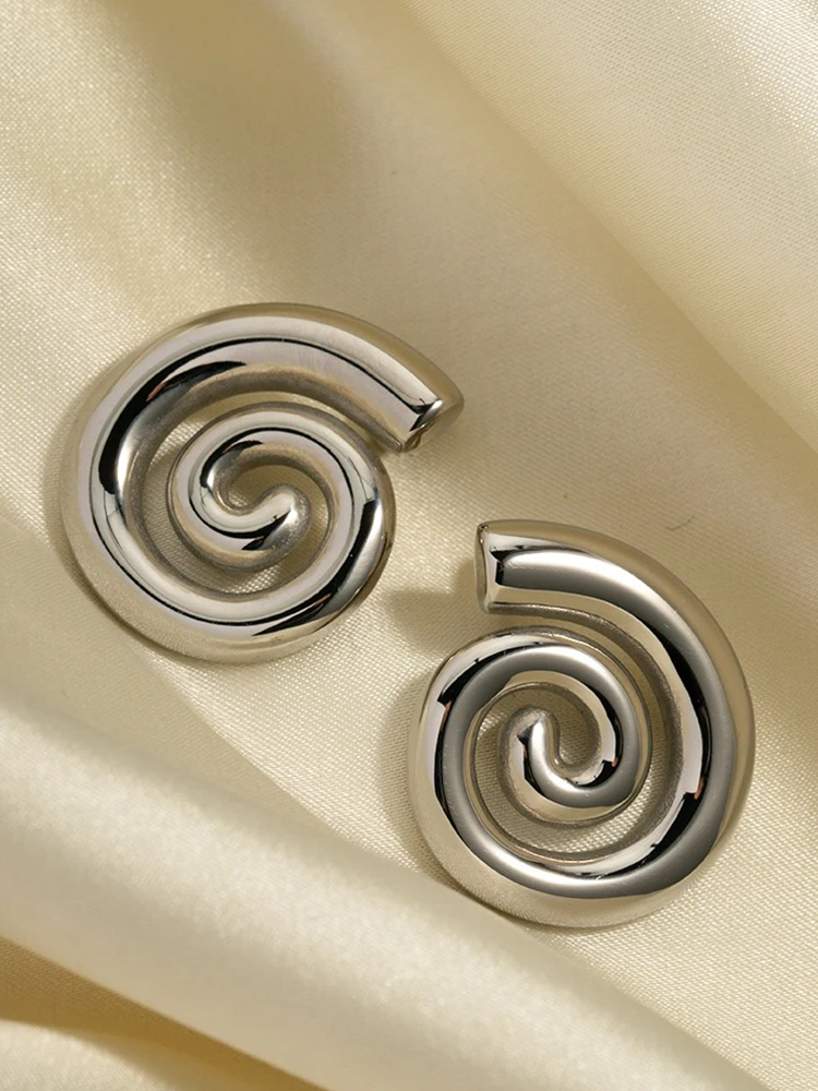 Dam Örhängen Spiralformade Silver Högkvalitativ Handgjord Design 2