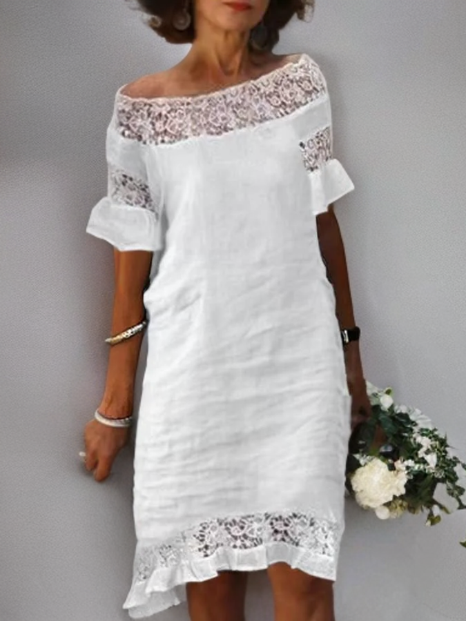 Variant image for Dam Spetsklänning Elegant Design Lätt Spetsmaterial för Fester och Evenemang-1