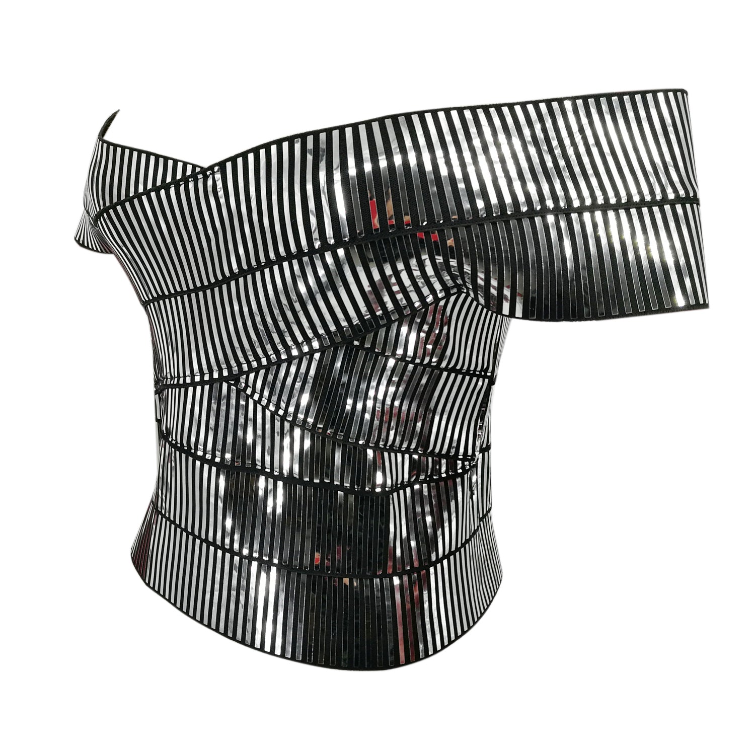 Dam Off-Shoulder Topp Randig Bomull Polyester-5