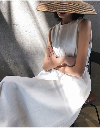 Dam Midiklänning A-Linje Chiffon Ärmlös för Bröllop och Fest-4