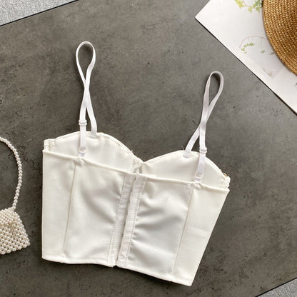 Dam Bustier Kort Jersey Kedjemönster-3