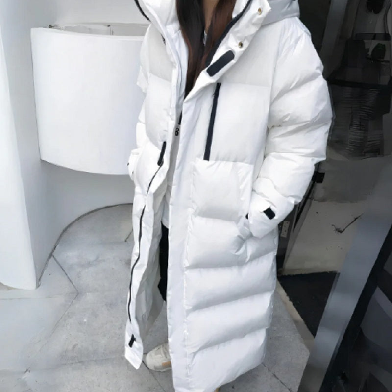 Lång Jacka Dam Vattentät Isolerad Yede-fiber för Kalla Vinterdagar-3