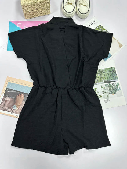 Dam Jumpsuit V-Neck Avslappnad Design Lätt Material-4