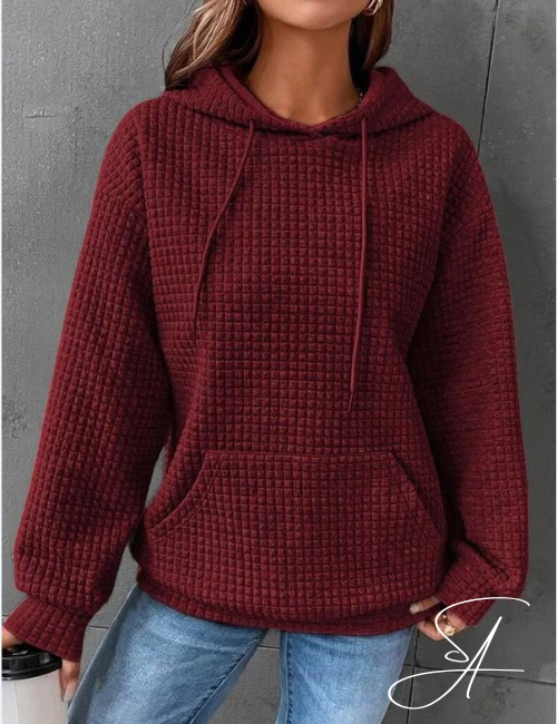 Dam Hoodie Avslappnad Design Bomull-6