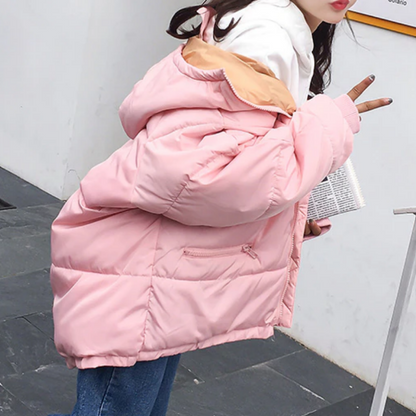 Överdimensionerad Damjacka Vinterjacka Vattentät med Huva och Isolering – Modern Jacka för Kalla Dagar 5