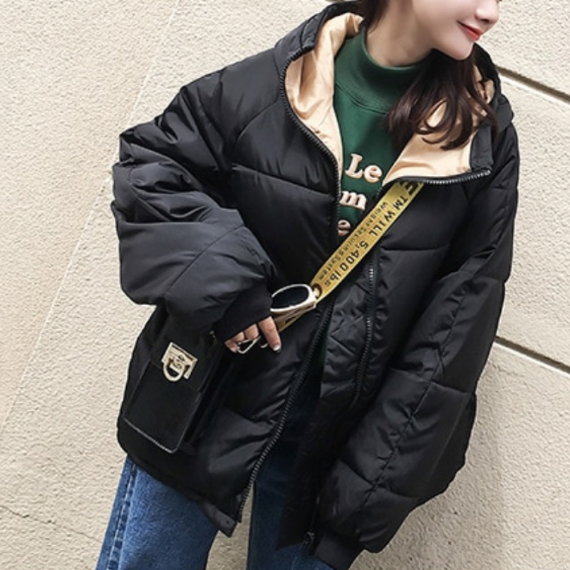 Överdimensionerad Damjacka Vinterjacka Vattentät med Huva och Isolering – Modern Jacka för Kalla Dagar 1