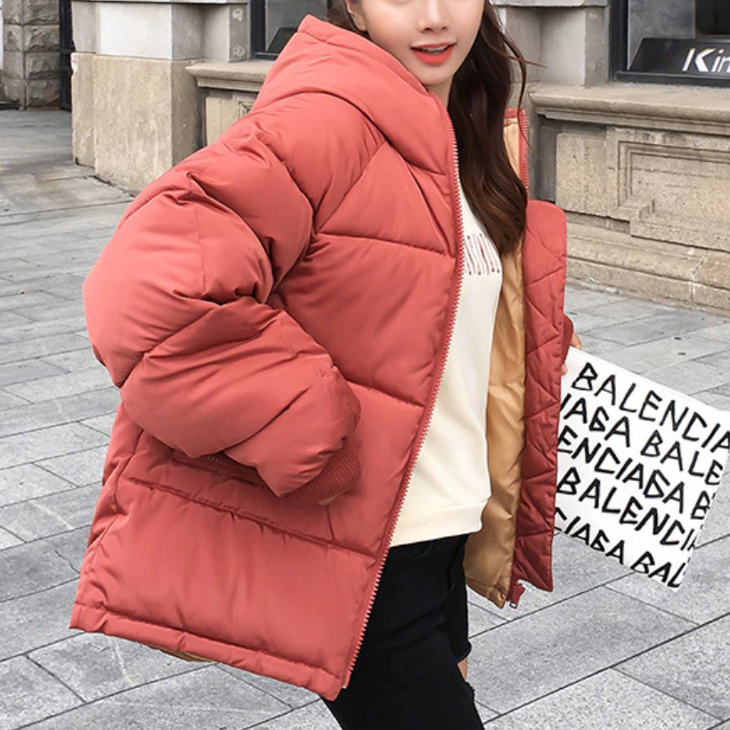 Överdimensionerad Damjacka Vinterjacka Vattentät med Huva och Isolering – Modern Jacka för Kalla Dagar 2