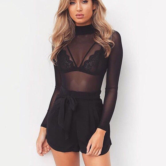 Dam Festtopp Transparent Trendig Polyester-1