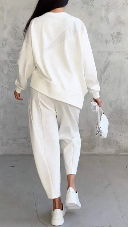 Dam Tröja Överdimensionerad Bomull Långärmad-4