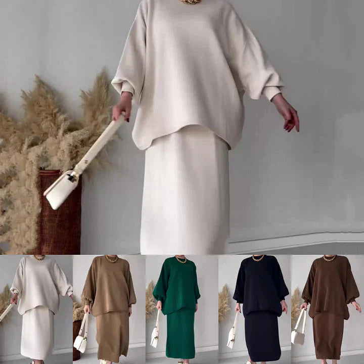 Dam Koordinatset Överdimensionerad Lång Midirock Högkvalitativt Tyg-2