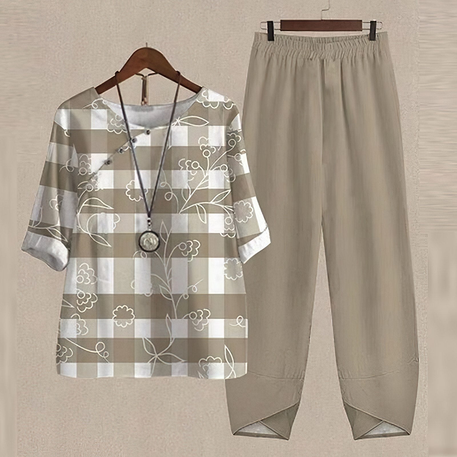 Kvinnors Blommigt Sommar Set Löst Passande Polyester-2