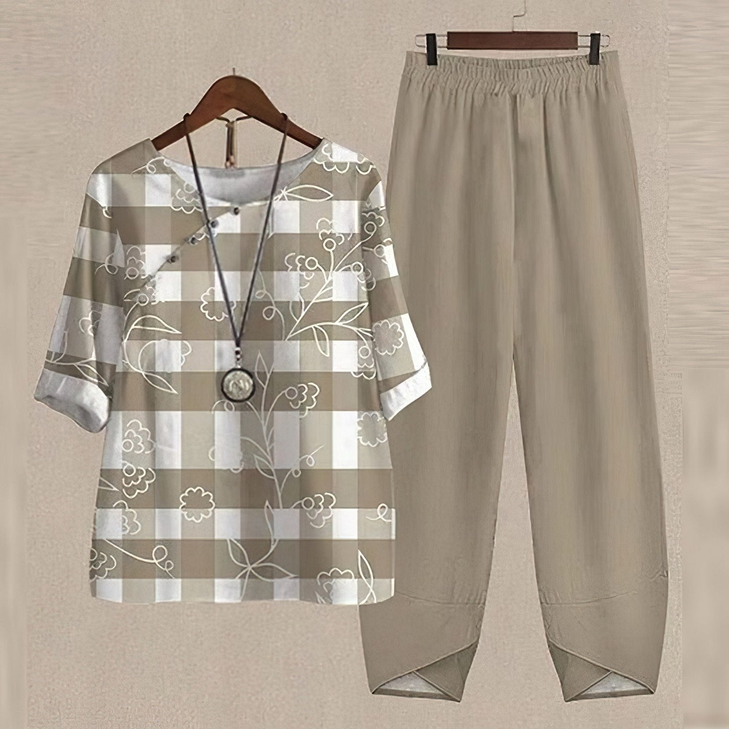 Variant image for Kvinnors Blommigt Sommar Set Löst Passande Polyester-8