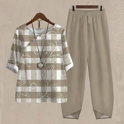 Variant image for Kvinnors Blommigt Sommar Set Löst Passande Polyester-8