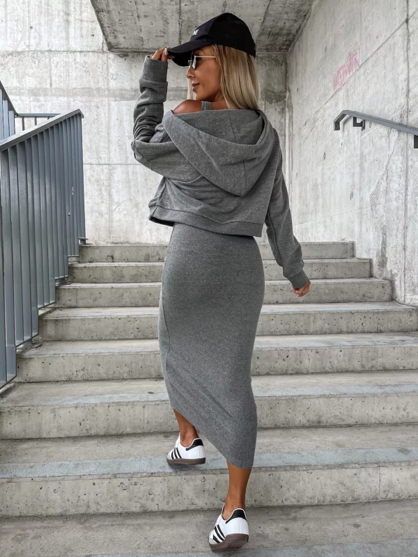 Dam MIDI Klänning Bodycon Mjukt Material-3