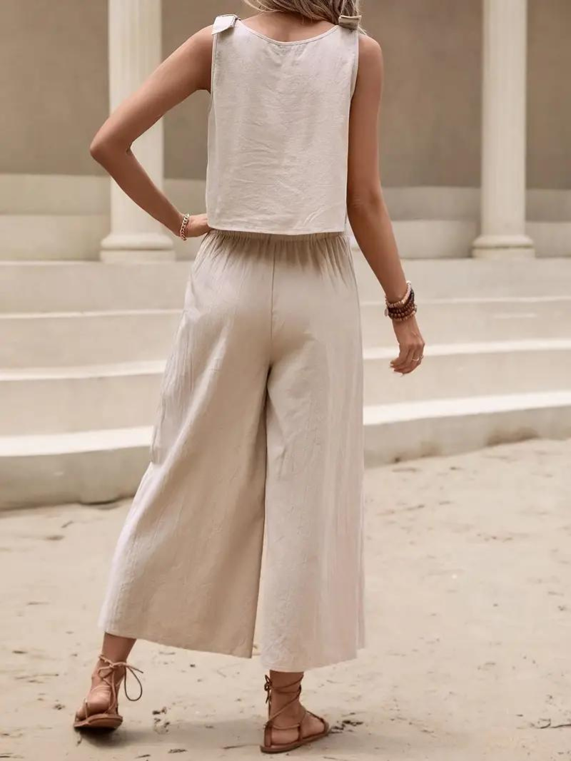 Damset Bred Passform Sommarkläder Polyester-2