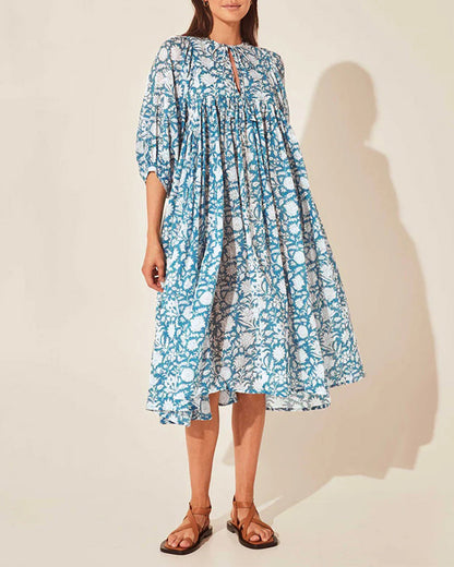 Variant image for Kvinnors A-Linjeformad Klänning i Blandat Tyg-1