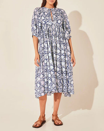 Kvinnors A-Linjeformad Klänning i Blandat Tyg-2