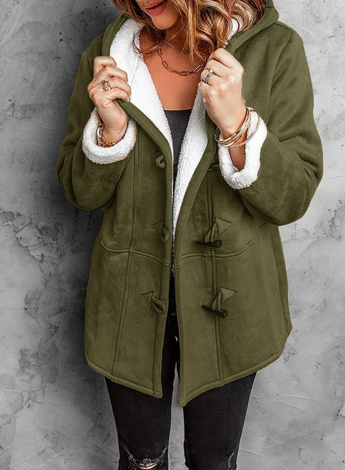 Variant image for Dam Teddy Fleecejacka Halvlång Vindtät Mjuk Fleece-17