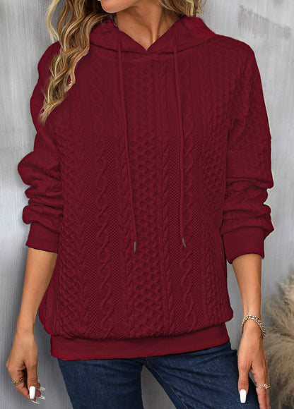 Dam Tröja med Huva Justerbara Sladdar Mjuk Andningsbar Material 12