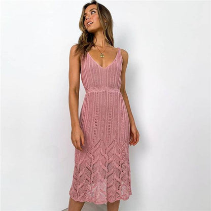 Kvinnors V-hals Klänning A-linjeformad Spandex och Bomull-6