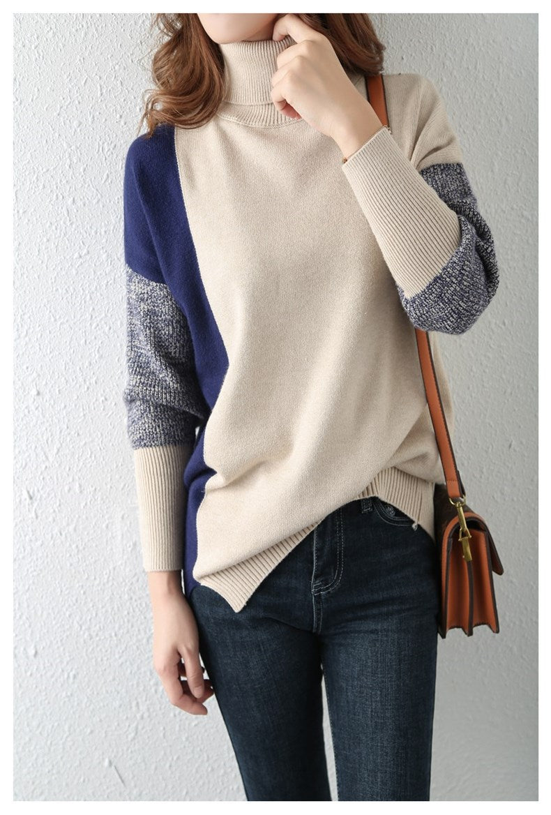 Dam Turtleneck Tröja Mjuk Andningsbar Elegant Design-4