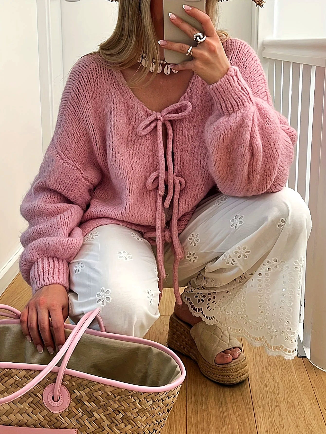 Dam Tröja Modern Design Högkvalitativt Material-5