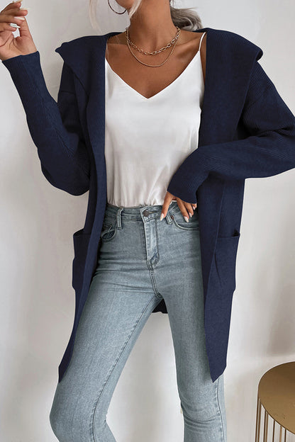 Variant image for Dam Kofta med Huva Stickad Mjuk Höststil-16