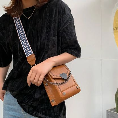 Dam Axelväska Justerbar PU-Läder Fyrkantig Modern 10