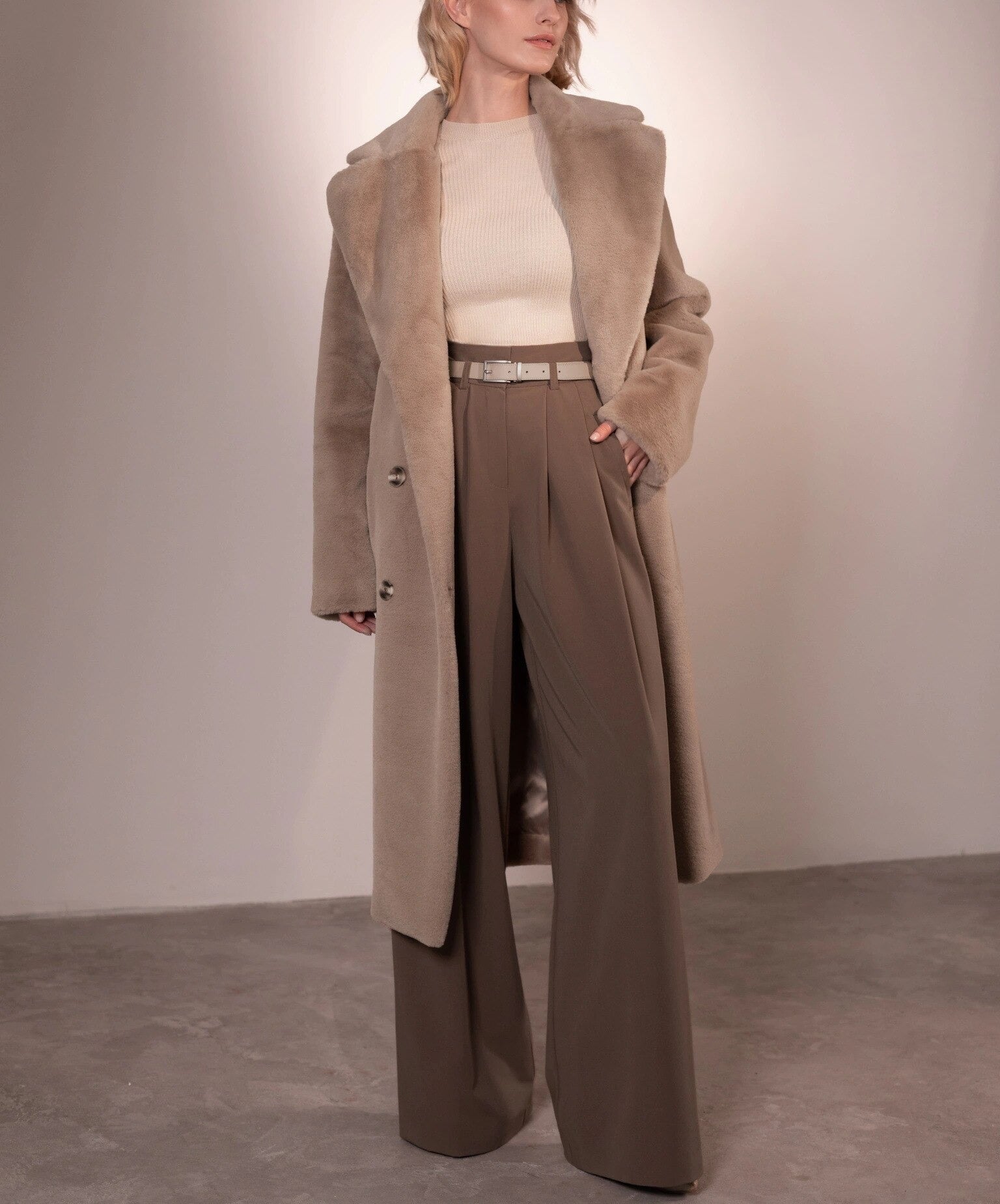 Lång Vinterjacka Dam Varm Design Högkvalitativ Textil-2