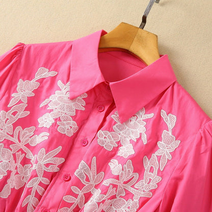 Damklänning med Peter Pan-krage och elastisk midja i 100% bomull-5