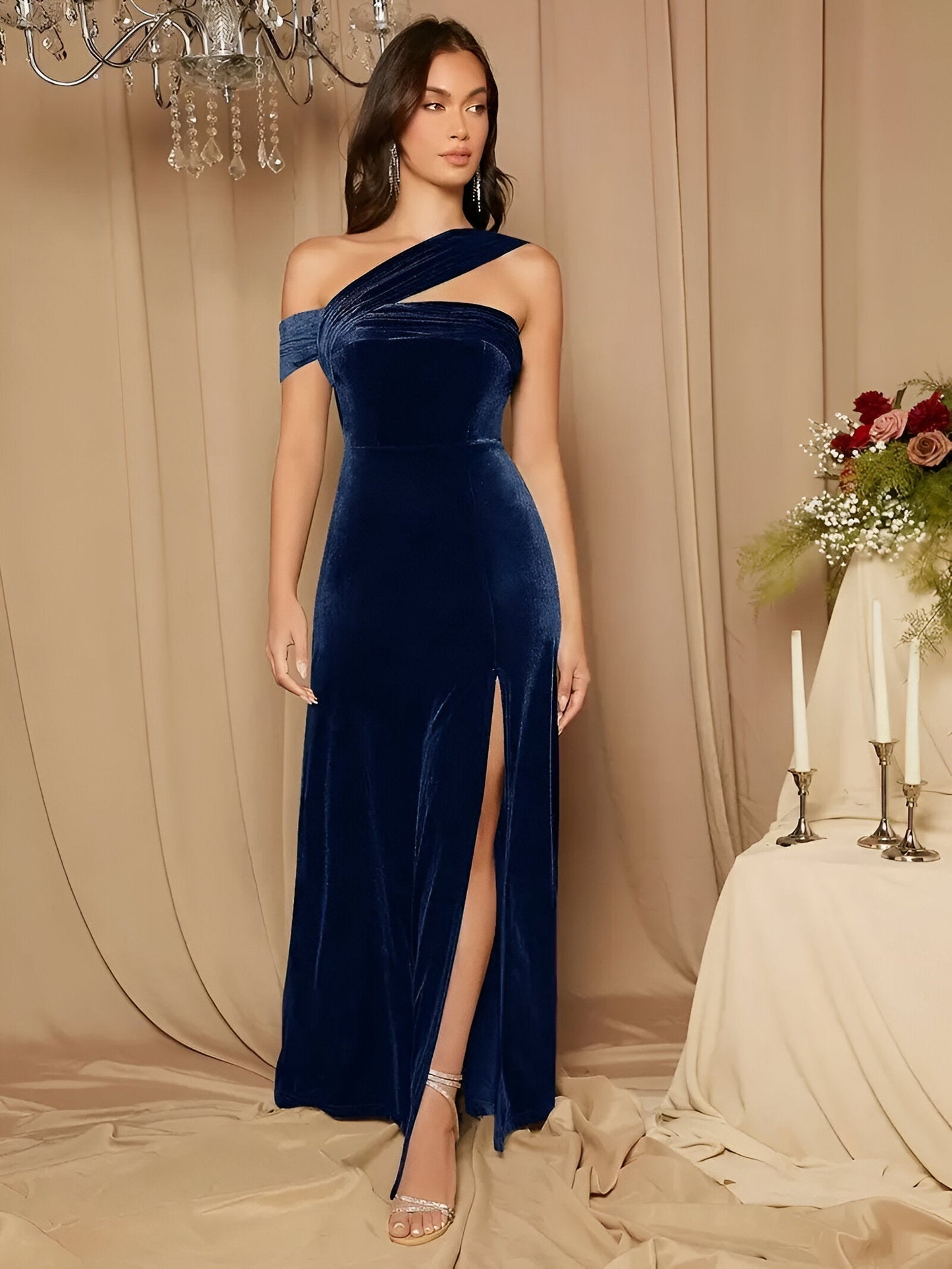 Variant image for Dam Klänning Bodycon med Sidoslits i Modern Stil 95% Polyester-1