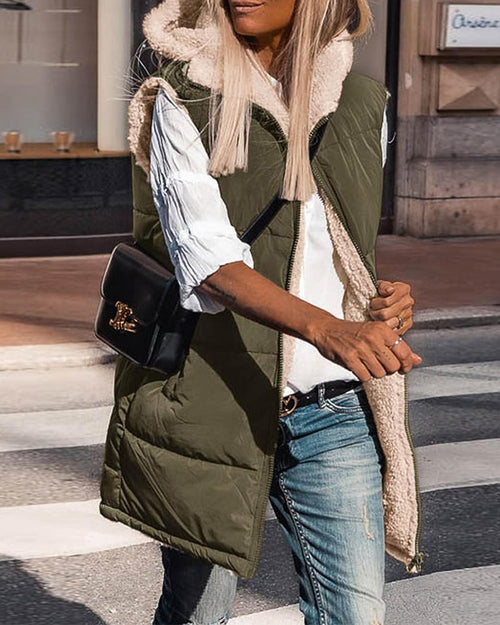 Herr Vinterjacka Padded Casual Bomullsblandning med Huva-1