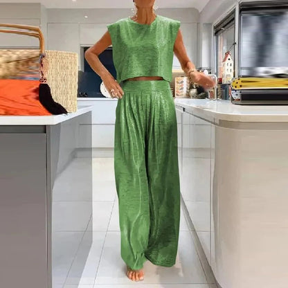 Variant image for Damset Topp och Byxor Glänsande Material-11