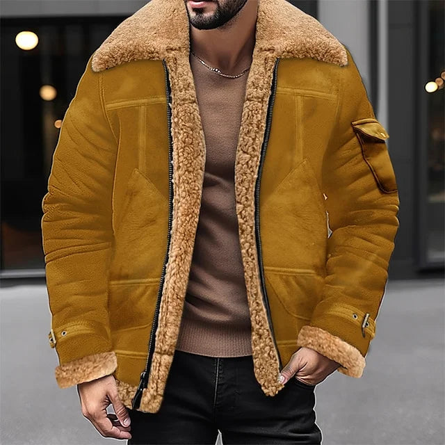 Herrjacka Sherpa Vinter Robust Material-4