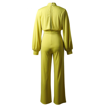 Dam Jumpsuit Elegant Polyester med Skurna Detaljer-5