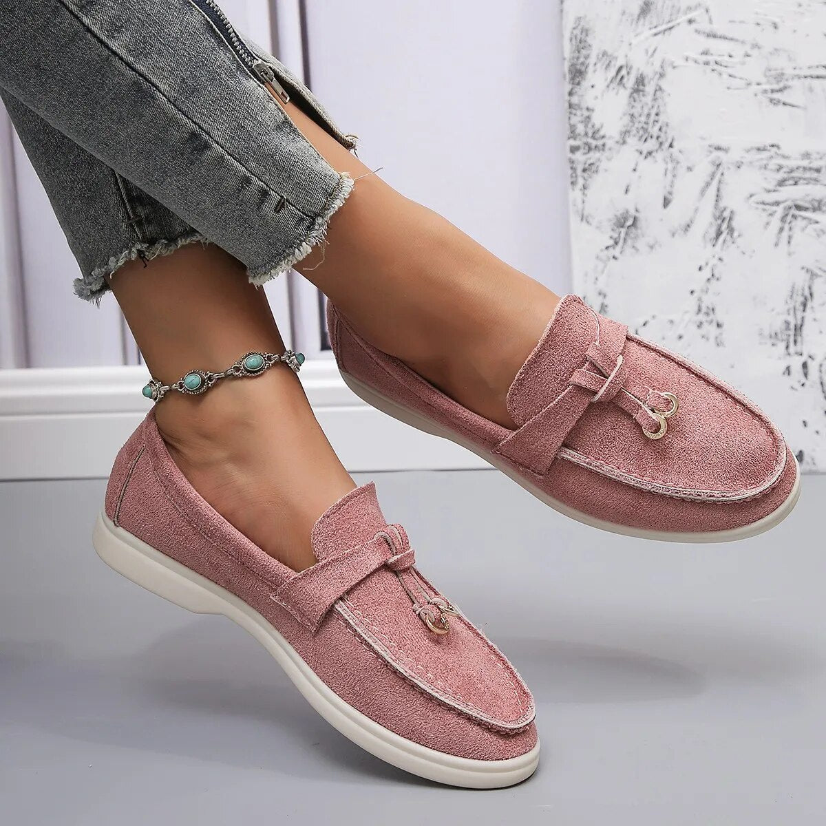 Herr Loafers Klassisk Stil Mocka PU-material 12