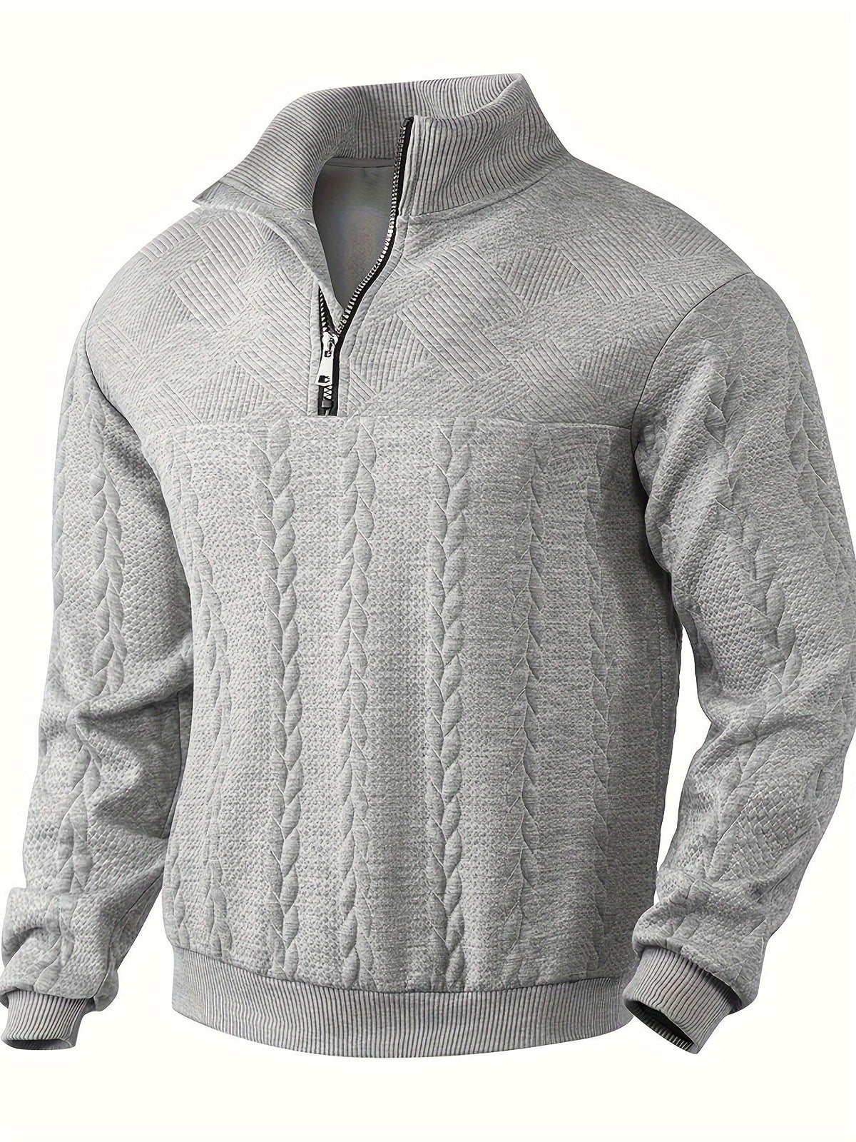 Variant image for Herren-Pullover, Reißverschluss und Stehkragen, aus weichem Stoffmix-17