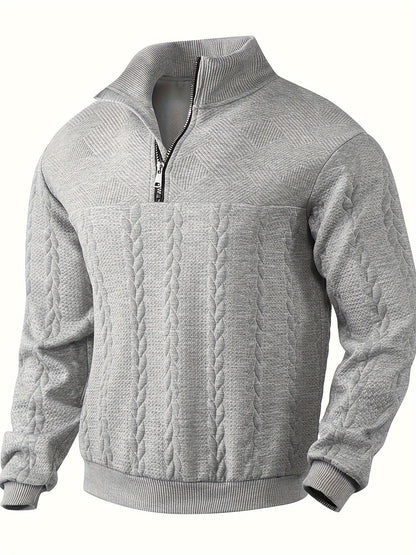 Variant image for Herren-Pullover, Reißverschluss und Stehkragen, aus weichem Stoffmix-17