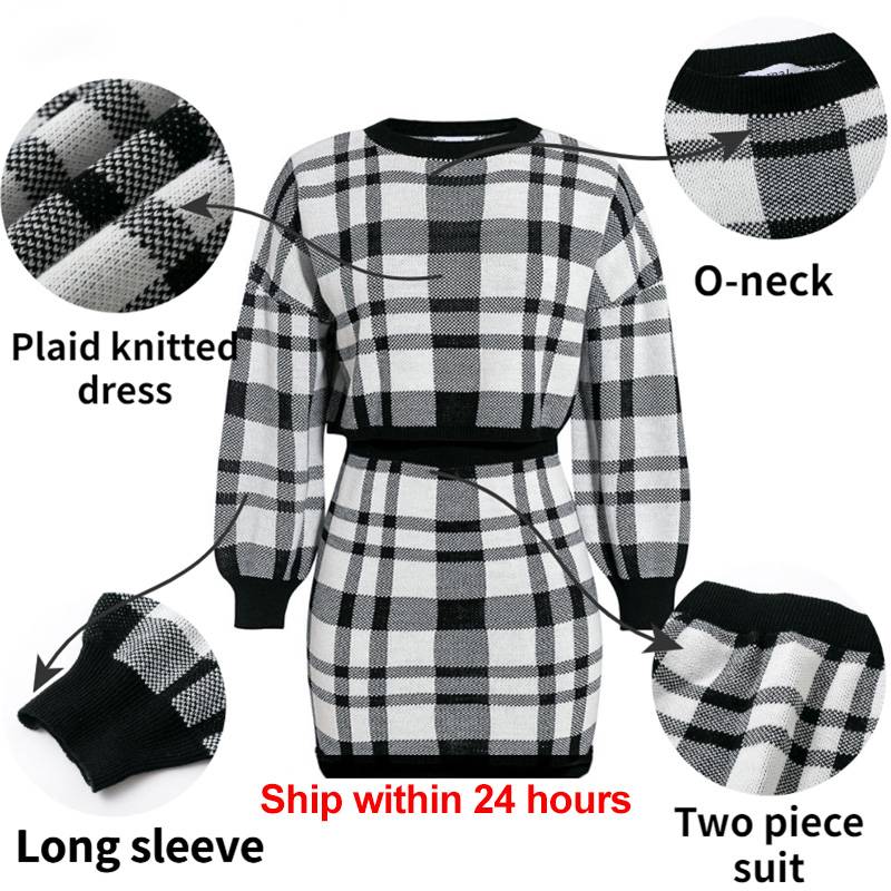 Kvinnors Kort Kjol Rutig Polyester Spandex Mini Rock-5