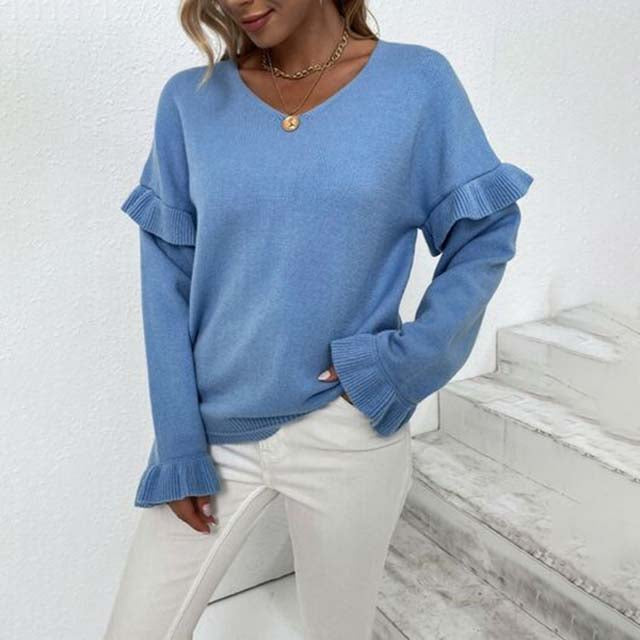 Variant image for Unisex V-Neck Sweater Cotton-Acrylic Blend-1