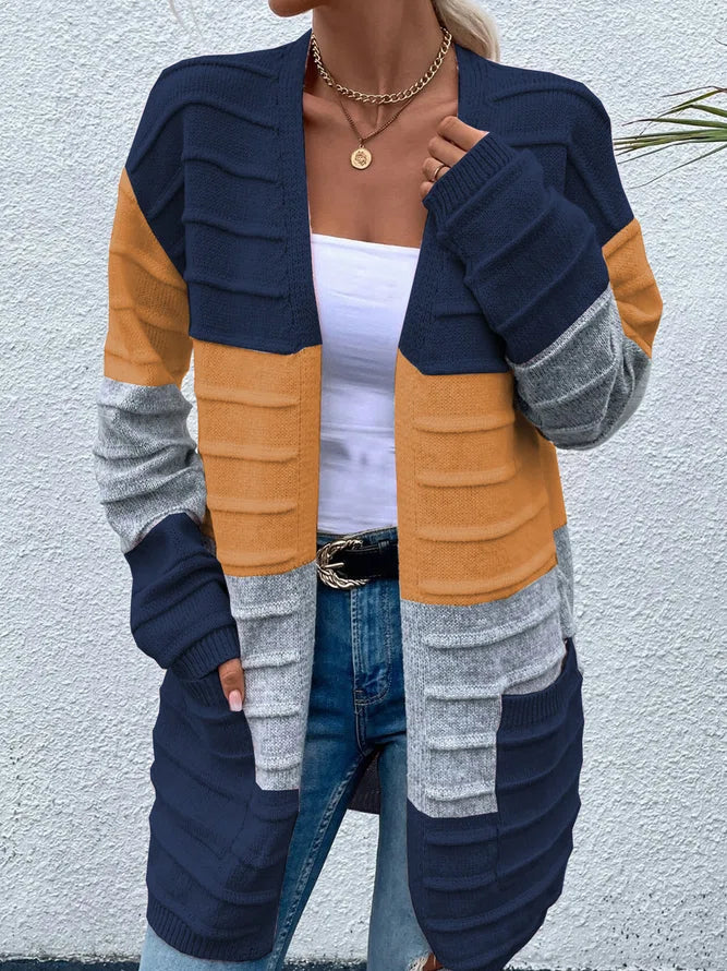 Damjacka Randig Färgblockdesign Högkvalitativt Material 10