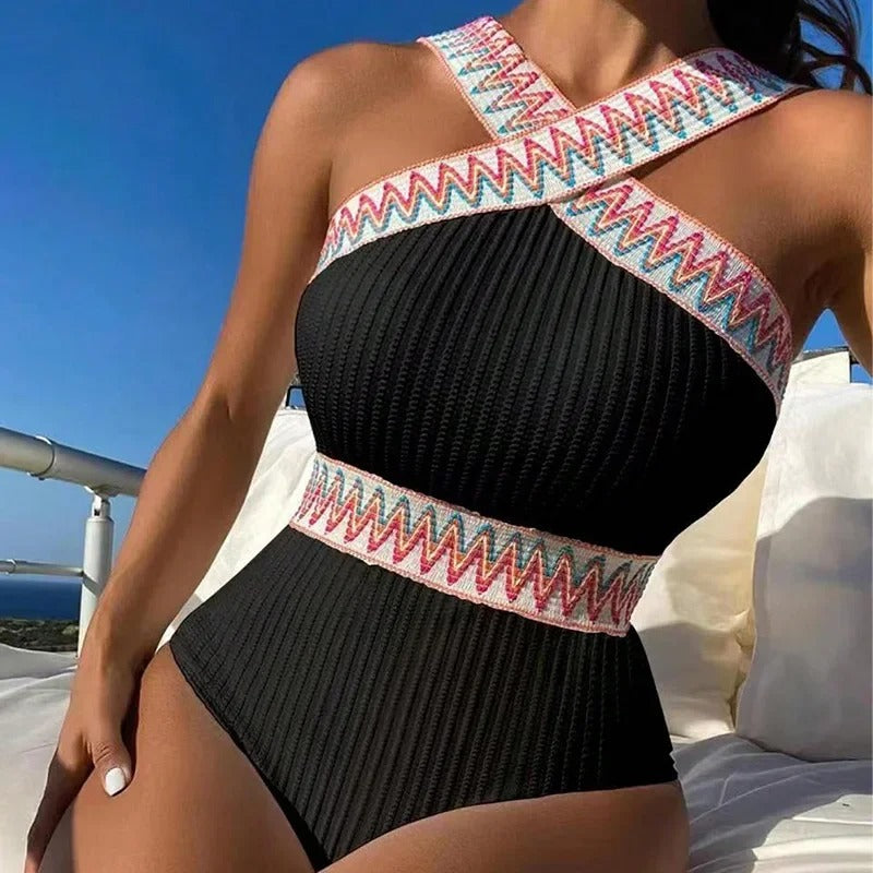 Variant image for Dam Monokini Baddräkt Djup V-hals Polyester Elastan-7