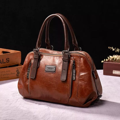 Dam Läderväska Vintage Elegant Design med Justerbara Bältesfästen och Praktiska Fickor 8