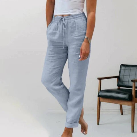 Snygga Byxor Dam Avslappnad Stil Polyester-2